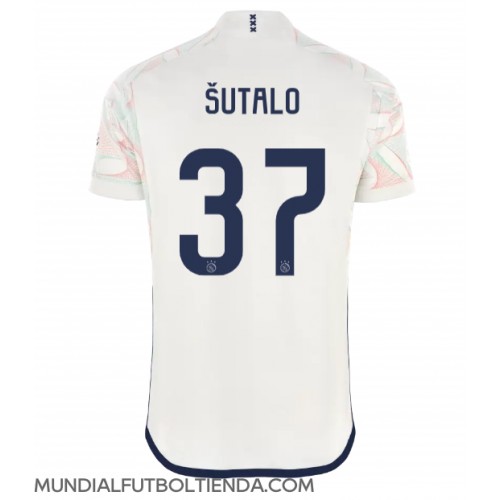 Camiseta Ajax Josip Sutalo #37 Segunda Equipación Replica 2023-24 mangas cortas